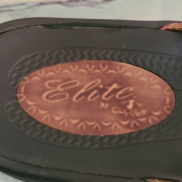 Elite By Corkys Stylish Multicolor Leather Sandals, Size 6.5/37, Closed Toe - Picture 6 of 9